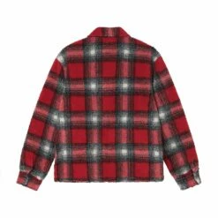 Deals ⭐ Stussy SHADOW PLAID SHERPA ZIP 👕 SHIRT 🥰 -Stussy Sales 1110224 REDD 2