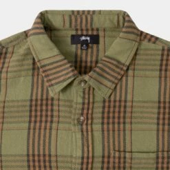 Discount ⭐ Stussy LAGUNA PLAID 👕 SHIRT 🤩 -Stussy Sales 1110245 OLIV 3