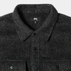 Buy 🛒 Stussy SPECKLED WOOL CPO 👕 SHIRT 🛒 -Stussy Sales 1110260 BLAC 3