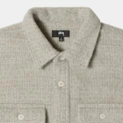 Cheap ✨ Stussy SPECKLED WOOL CPO 👚 SHIRT ⌛ -Stussy Sales 1110260 BONE 3