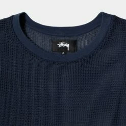 Coupon 🤩 Stussy COTTON MESH LS CREW 🌟 -Stussy Sales 1140295 NAVY 3