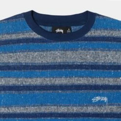 Best Pirce ❤️ Stussy BAJA STRIPE LS CREW 😍 -Stussy Sales 1140312 BLUE 3