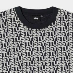 Deals 🎁 Stussy LETTER STRIPE LS CREW 🤩 -Stussy Sales 1140313 BLAC 3