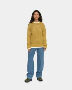 Cheapest 🌟 Stussy PIGMENT DYED LOOSE GAUGE SWEATER 👍 -Stussy Sales 117105 GOLD 13