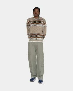 Best deal 🎉 Stussy JACQUARD KNIT CREW 😀 -Stussy Sales 117153 BROW 10 972fb295 90c1 4eec 86ed 422910fd3463