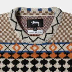 Best deal 🎉 Stussy JACQUARD KNIT CREW 😀 -Stussy Sales 117153 BROW 3 4903ece1 8568 4a68 b916 c2c2f785b592